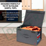 Polyester Fabric Foldable Cloth Storage Wardrobe Organizer with Cover Lid For T-shirts , Shirts and Clothes Pack of 1