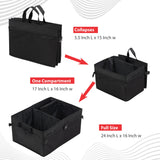 Car Trunk Organizer for Car SUV Storage With Handles Multi Pockets Organizers and Adjustable Dividers