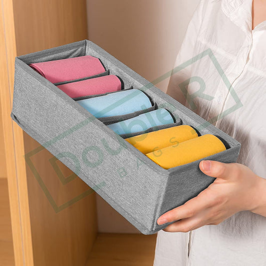 Sock Underwear Drawer Organizer Dividers, Collapsible Cabinet Closet Storage Boxes Set of 3