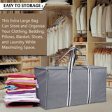 Double R Bags Heavy Duty Storage Bag Blanket Clothes Organizer, Comforter, Bedroom Closet, Dorm Room Essentials, Strong Materials Extra Large