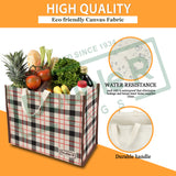 Cotton Canvas Grocery Shopping Bags for Carry Milk Fruits Vegetable with Reinforced Handles Pack of 3