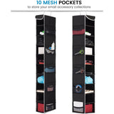 Double R Bags Hanging Shoe Organizer for Closet with Side Mesh Pockets 10 Shelf Pack Of 1 Black - Double R Bags