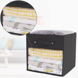 DOUBLE R BAGS Storage Cube Bins Clear Window for kids toys Office Closet Shelf (Black) - Double R Bags
