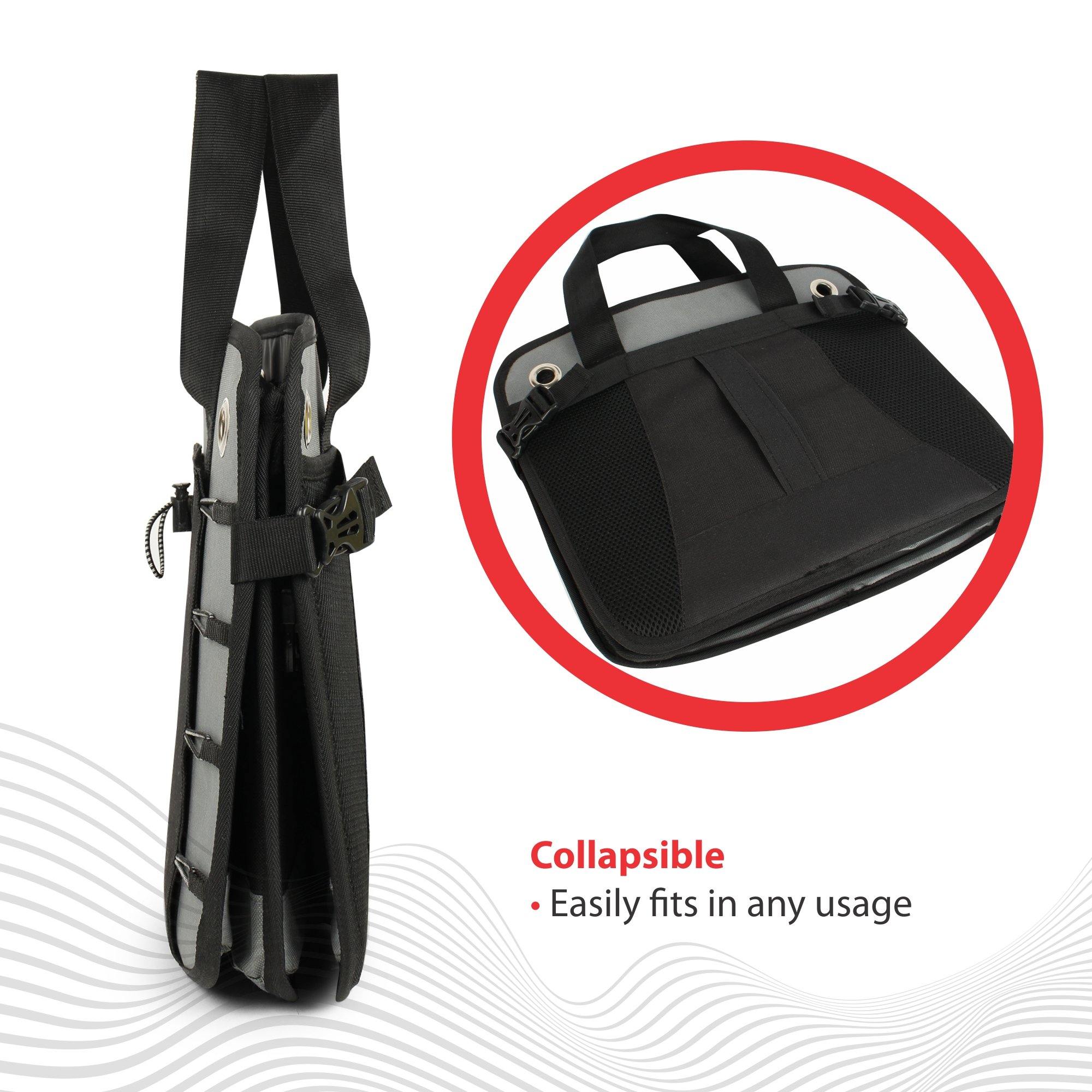 Double R Bags Multi Compartments Collapsible Portable Car Boot Organizer Black Grey - Double R Bags