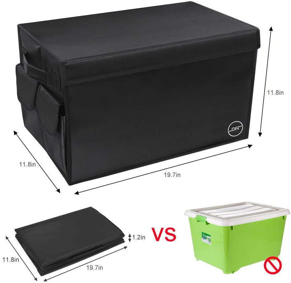 Double R Bags Multi Compartments Collapsible Portable Car Trunk Organiser