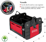 Double R Bags Multi Compartments Collapsible Portable Car Boot Organizer Red - Double R Bags