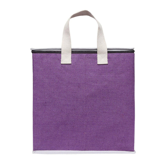 DOUBLE R BAGS Laminated Jute Shopping bags with Dual Zippers - Double R Bags