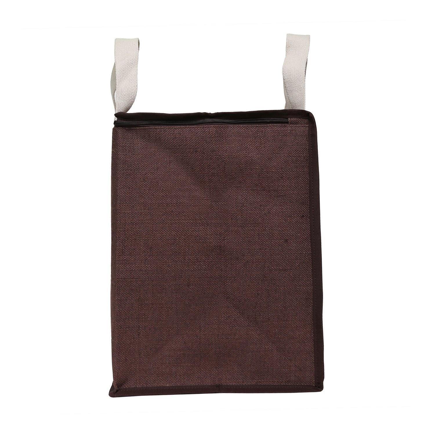 DOUBLE R BAGS Jute Shopping bags with Dual Zippers (Brown) - Double R Bags