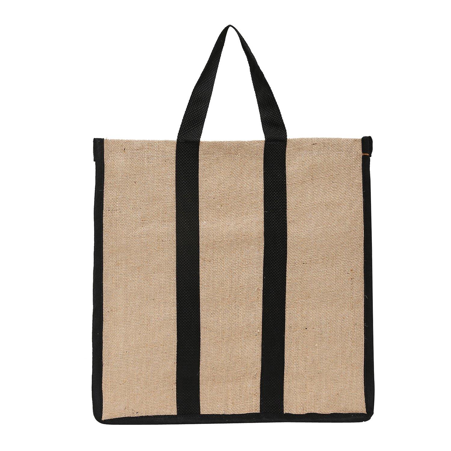 DOUBLE R BAGS Reusable Laminated Jute Grocery Shopping Bag - Double R Bags