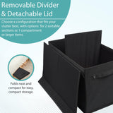 Double R Bags Collapsible Laundry Cum Toy Storage Basket Bin Hamper Box With Lid For Clothes Organizer Unit Size For Boys And Girls Room (Black) - Double R Bags