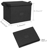 DOUBLE R BAGS Large-Capacity Foldable Storage Bin Box with Lid Cover and Handle (Black)(Strg-4B1) - Double R Bags