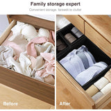 DOUBLE R BAGS No Smell Foldable Cloth Storage Cube with Drawers for Underwear Bras Socks Ties Scarves Set of 6 (Black) - Double R Bags