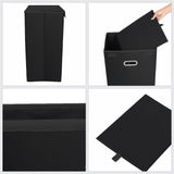 Double R Bags 72 L Foldable Laundry Basket With Lid Bag Hamper for Clothes Cum Collapsible Kids Room Toy Storage Organizer for Kids Room Large (Black) - Double R Bags