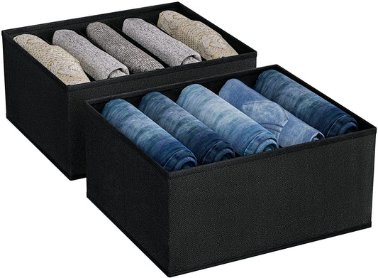 Clothes Drawer Organizer for Jeans, Wardrobe Clothes Organizer for Folded Clothes Pack of 2