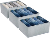Clothes Drawer Organizer for Jeans, Wardrobe Clothes Organizer for Folded Pack of 3