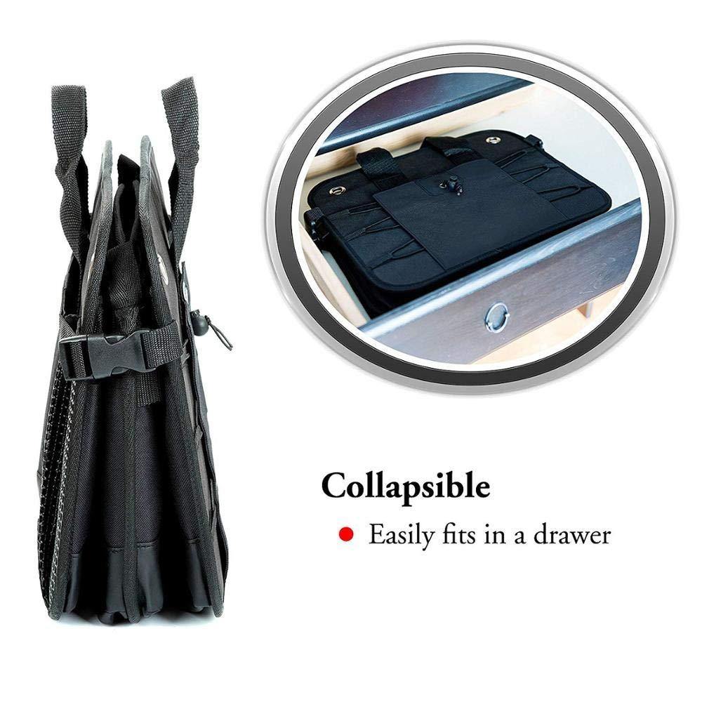 Double R Bags Multi Compartments Collapsible Portable Car Boot Organizer Black - Double R Bags