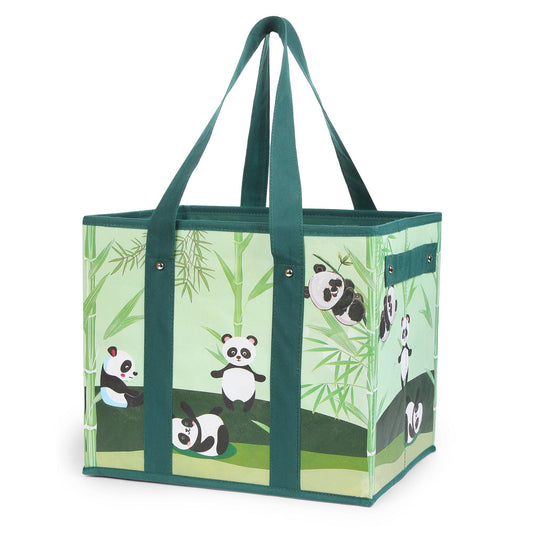 DOUBLE R BAGS Collapsible Reusable Grocery Shopping Bags / Storage Cube (Panda)
