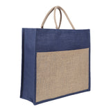 Jute Grocery Shopping Bags for Carry Milk Fruits Vegetable with Reinforced Handles (Pack of 2)