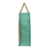 Jute Grocery Shopping Bags for Carry Milk Fruits Vegetable with Reinforced Handles (Pack of 2)