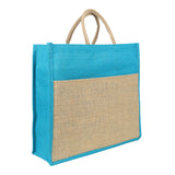 Jute Grocery Shopping Bags for Carry Milk Fruits Vegetable with Reinforced Handles (Pack of 2)