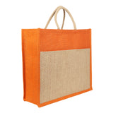 Jute Grocery Shopping Bags for Carry Milk Fruits Vegetable with Reinforced Handles With Zipper (Pack of 2)