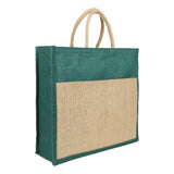 Jute Grocery Shopping Bags for Carry Milk Fruits Vegetable with Reinforced Handles With Zipper (Pack of 2)