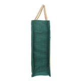 Jute Grocery Shopping Bags for Carry Milk Fruits Vegetable with Reinforced Handles With Zipper (Pack of 2)