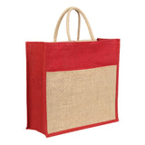 Jute Grocery Shopping Bags fora Carry Milk Fruits Vegetable with Reinforced Handles With Zipper (Pack of 2)
