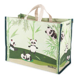 Panda Print Cotton Canvas Grocery Shopping Bags for Carry Milk Fruits Vegetable