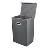 Double R Bags 72 L Foldable Laundry Basket With Lid Bag Hamper for Clothes Cum Collapsible Kids Room Toy Storage Organizer for Kids Room Large (Black) (Grey) - Double R Bags