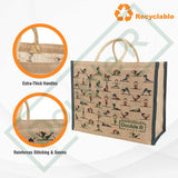 Double R Bags Big Heavy Duty Eco Reusable Jute Yoga Shopping Bag ( Pack of 5)