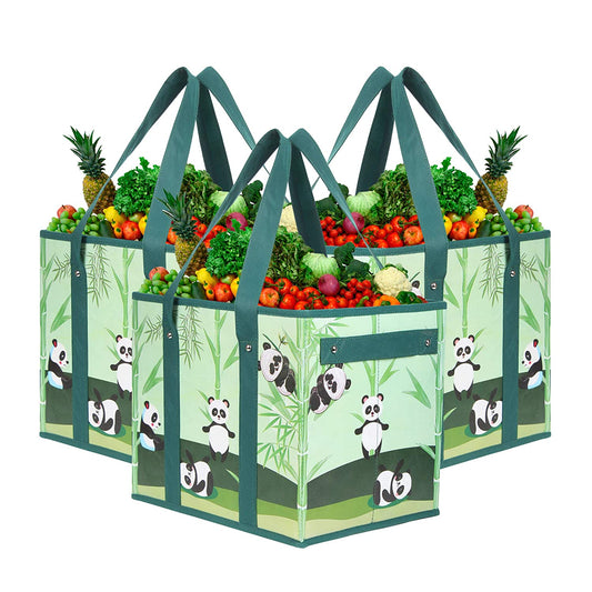 Reusable Grocery Shopping Bags Boxes Totes Foldable Heavy Duty Water Resistant Collapsible Storage Box