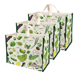 Cotton Canvas Grocery Shopping Bags for Carry Milk Fruits Vegetable with Reinforced Handles Pack of 3